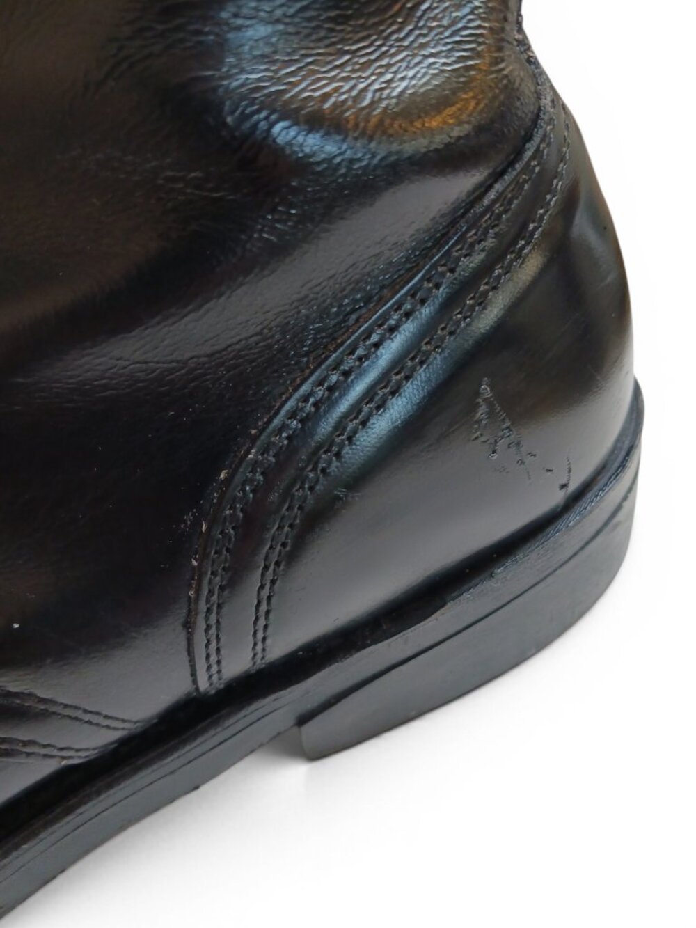Vintage 90's  Military Issue Black Leather Boots 8.5E  Oil Resistant Rubber Sole - Picture 7 of 16